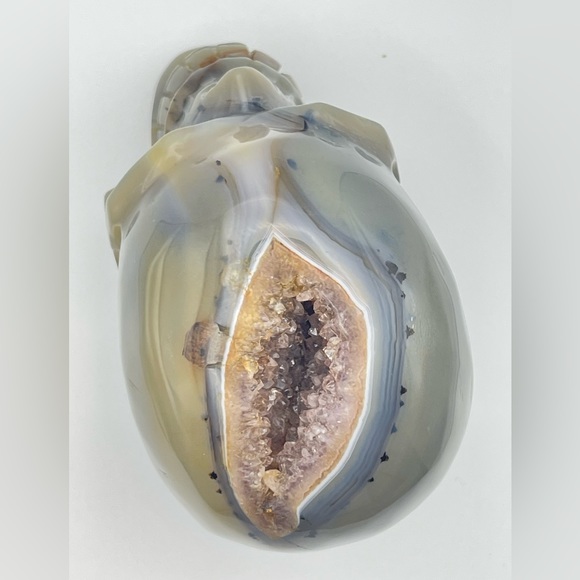 Druzy Agate Skull 1.53lbs - Picture 3 of 4